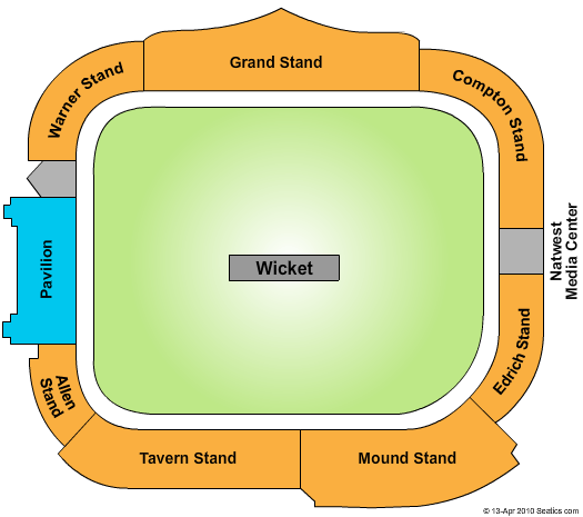 Lord's Cricket Ground Seating Chart